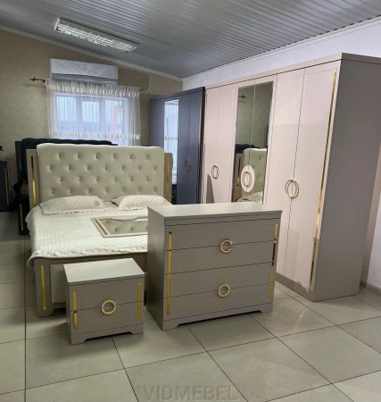 Спальня "Бодрум"  с 4-х дверным шкафом - Капучино