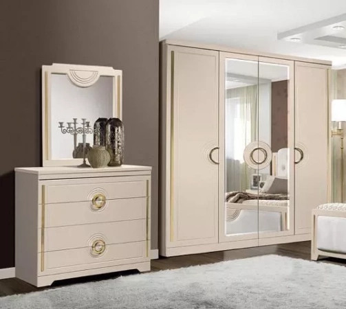 Спальня "Бодрум"  с 4-х дверным шкафом - Капучино