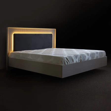 Кровать "Севилья 1,8" -  Кашемир серебро (эмаль)