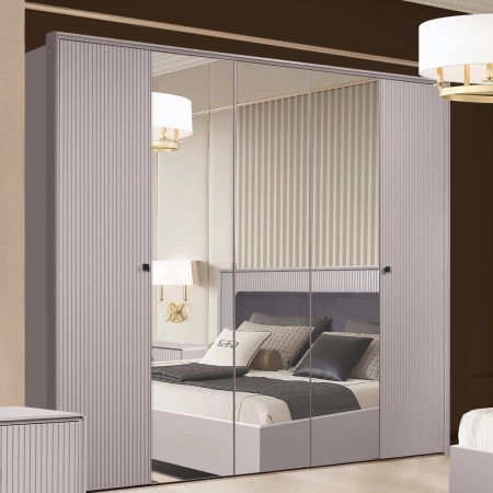 Спальня "Севилья" с туалетным столом  - Кашемир серебро (эмаль)